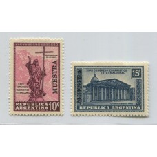 ARGENTINA 1934 GJ 731/2 SERIE COMPLETA DE ESTAMPILLAS NUEVAS CON GOMA SOBRECARGADAS MUESTRA